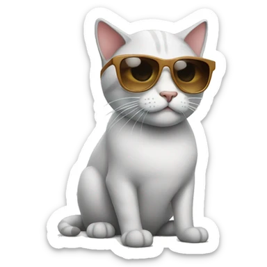 Cat with sunglasses sticker