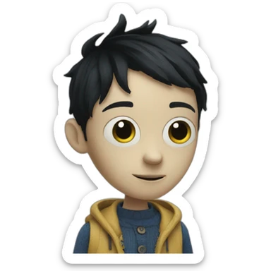 Coraline, button eyes sticker