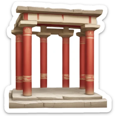 Knossos palace red columns sticker
