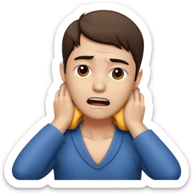 Person strangling their neck sticker