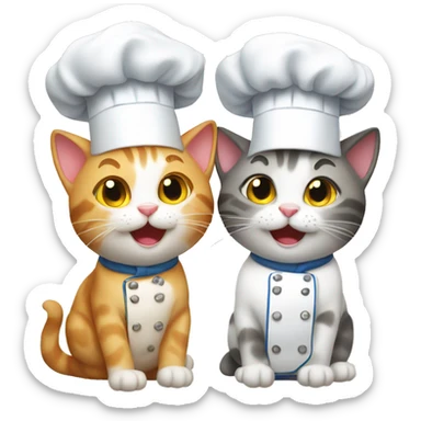 Two happy chef cats sticker