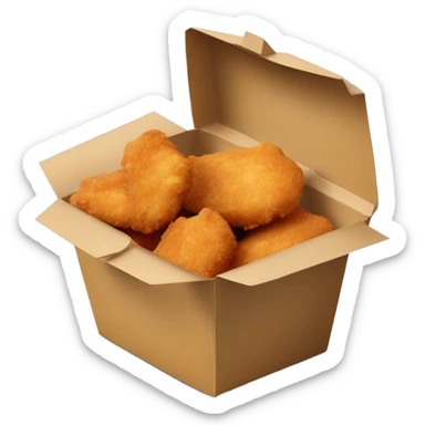 Chicken nuggets in paper container and sauce  sticker