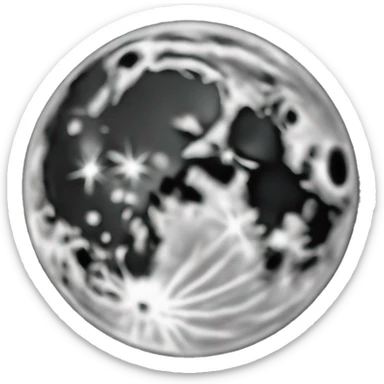 Moon with detail in a dark night  sticker