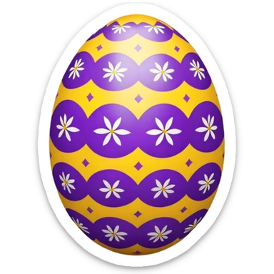 decor egg, symmetry pattern, purple and yellow sticker