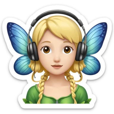 fairy headpones sticker