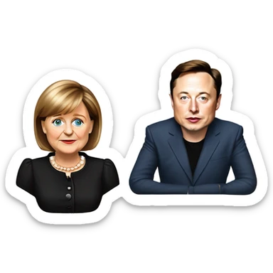 Angela Merkel und Elon Musk sticker