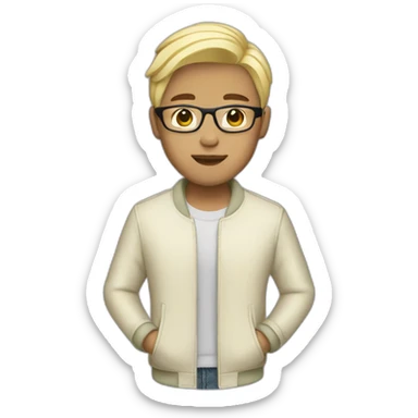 blonde Asian male fashionista sticker