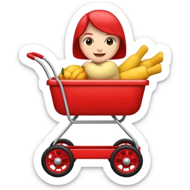 Carrito feliz con un lazo y enseñando la uña sticker