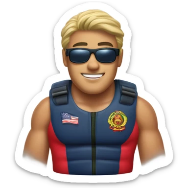 Jason mammoa in baywatch uniform sticker