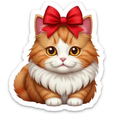 Cat wearing a bow sticker