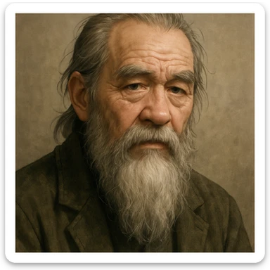 realistic anime style old man with a beard sticker