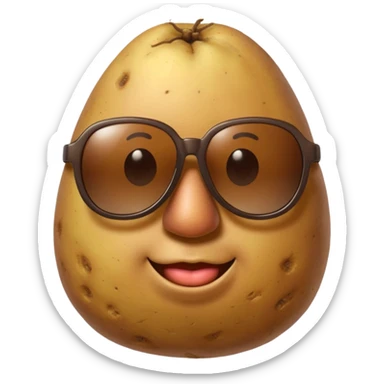 potato with oversized sunglasses sticker