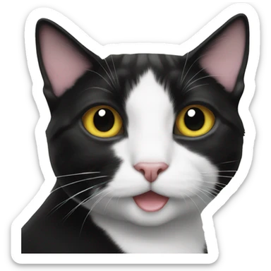 Tuxedo cat holding oregon  sticker