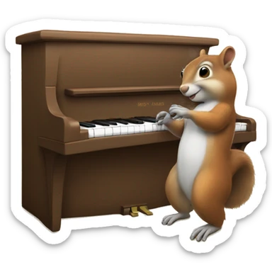 Squirrel play piano  sticker