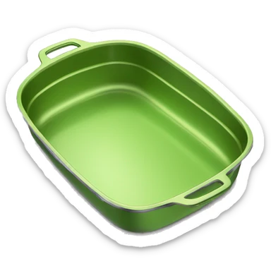 Realistic empty metallic lime green baking pan with handles sticker