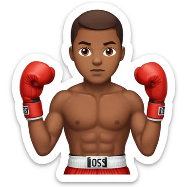 african american boxer with gloves sticker
