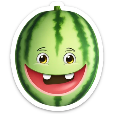 smirking watermelon ￼ sticker