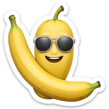 Peely from fortnite as banana with sunglasses on sticker