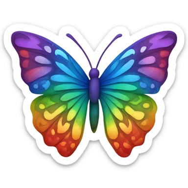Rainbow colored butterfly sticker