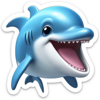 A laughing dolphin sticker