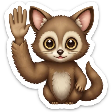 a galago raising hand sticker