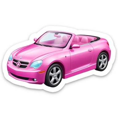 pink barbie convertible car sticker