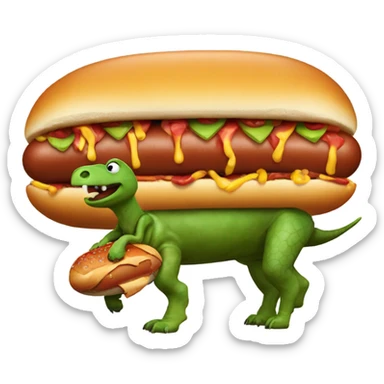 Cowboy riding a hotdog and beach in ocean with turtle head with 5 legs sticker