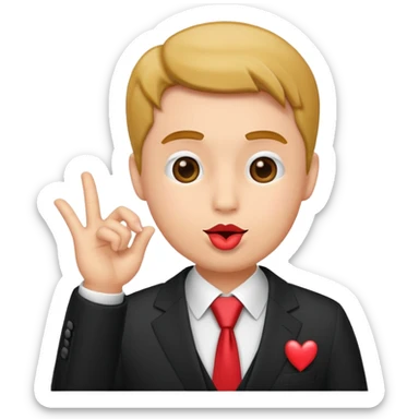man in suite blowing a kiss. sticker