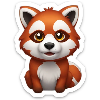 red panda wolf sticker