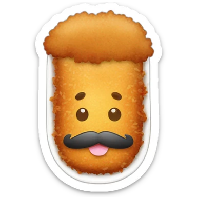 tonkatsu with a moustache sticker