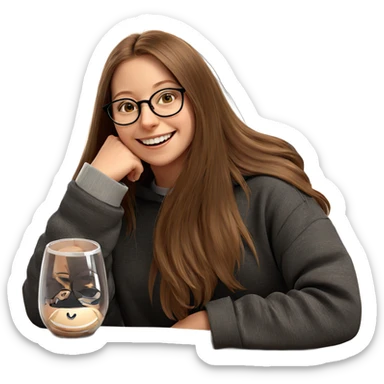 smiling girl with glasses indoors sticker