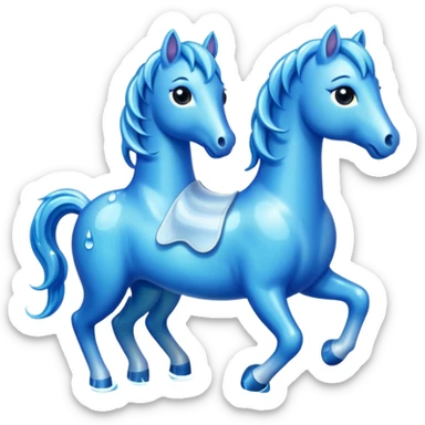 Water Horses run With drops  sticker