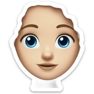 white Girl with blue eyes and long brown curly hair sticker