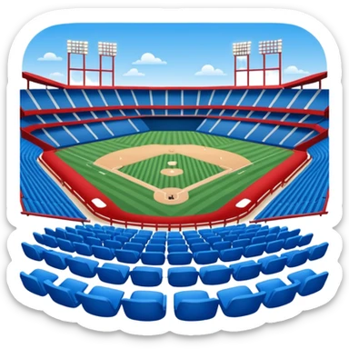 baseball stadium blue (#00A3E0) and red (#F9423A) sticker