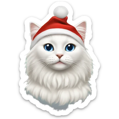 White ragdoll cat with the Christmas hat  sticker