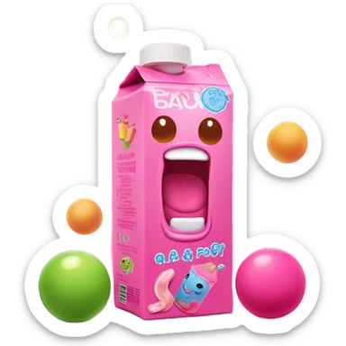 Bubblegum flavored juice box sticker