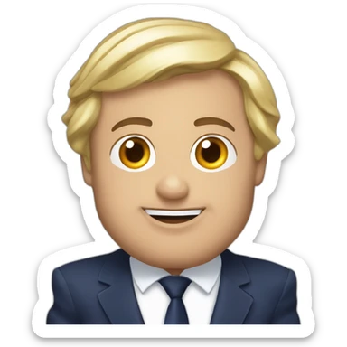 Emanuel macron fait un bisou à Marine le Pen sticker