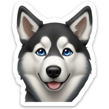 small-husky-shepherd-blue-eyes-mostly-black-muzzle sticker
