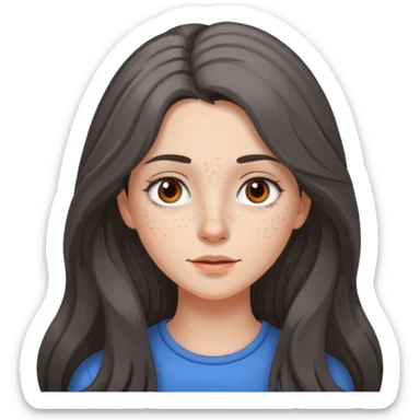 brunette girl long hair with gray hairs sticker