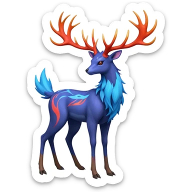 Xerneas-Fakémon-hybrid-creature (full body)  sticker