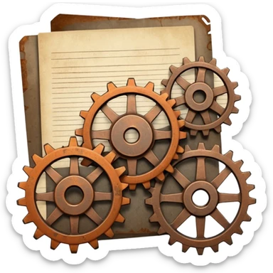 Gear/Cog + Document sticker