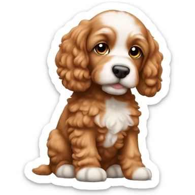 Ginger cockapoo puppy sticker