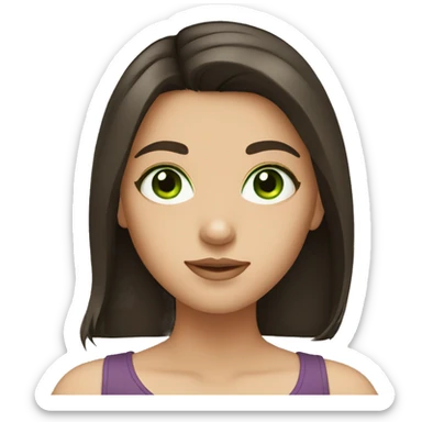 Girl with dark brown hair and green eyes sticker