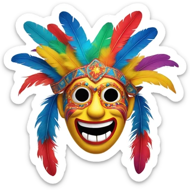 mascara marimonda colombiana carnaval de barranquilla sticker