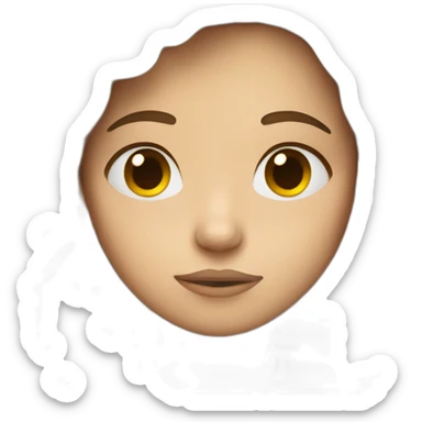 Sleepy girl White with brown hair sticker