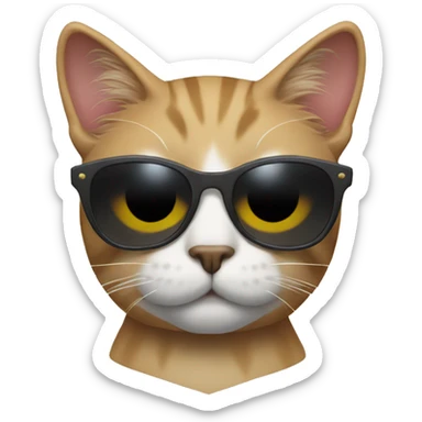 Cat with sunglasses sticker