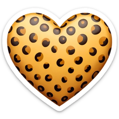 cheetah print heart sticker