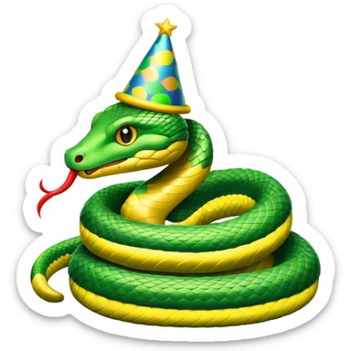 PARTY HAT SNAKE sticker