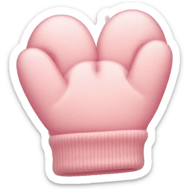 Light pink mittens heart sticker