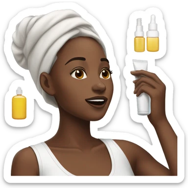 Girl doing skincare aesthetic sticker